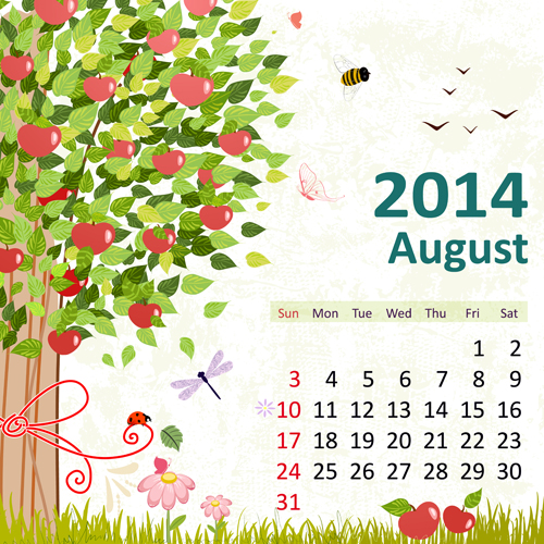 floral calendar August 2014 