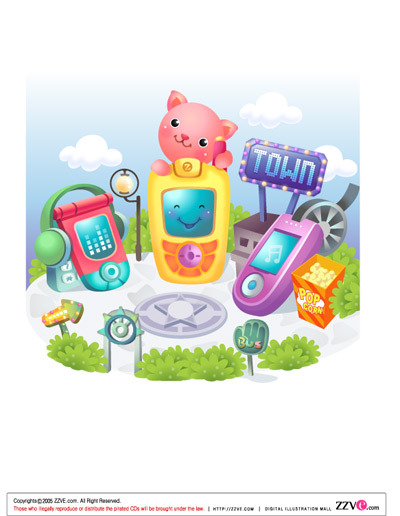lovely cartoon scene set 03 vector