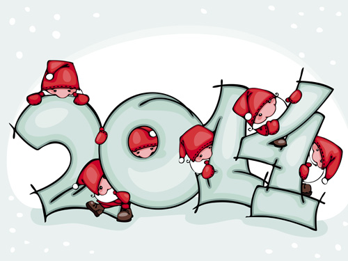 2014 New Year creative design vectors 02 2014 New Year creative design vectors 02