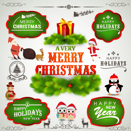 ornament labels label illustration christmas 2015 