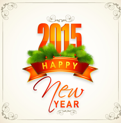2015 new year with christmas frame and labels vector 02 2015 new year with christmas frame and labels vector 02