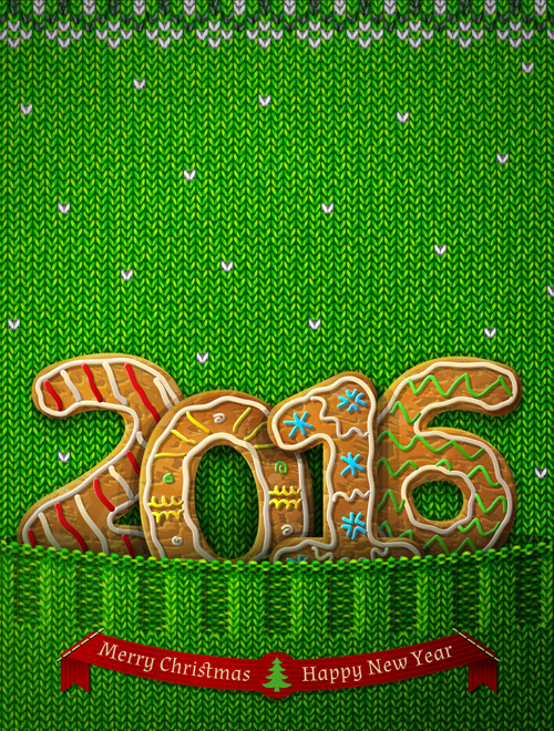 year new green fabric christmas background 2016 