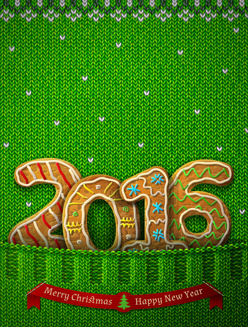 2016 christmas with new year and green fabric background vector 2016 christmas with new year and green fabric background vector