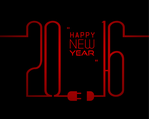 2016 new year with red line vector material 2016 new year with red line vector material
