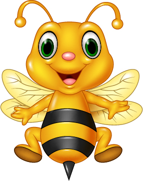 Cartoon cute bee vector 01 Cartoon cute bee vector 01