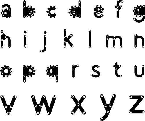Fashion black alphabets vector 01 Fashion black alphabets vector 01