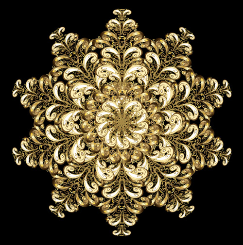 Floral golden pattern vector Floral golden pattern vector