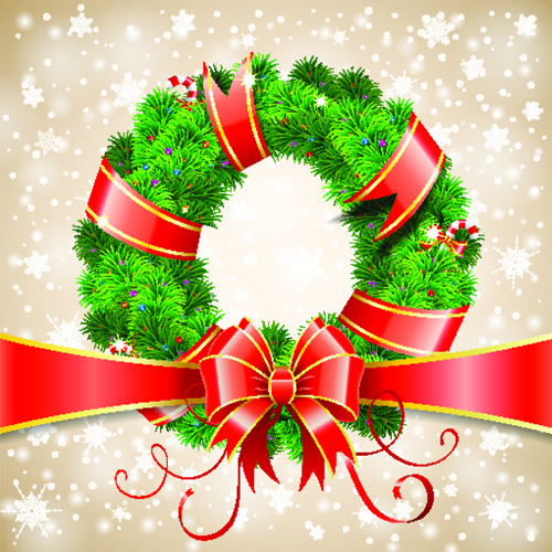 Garlands and red ribbons xmas background Garlands and red ribbons xmas background