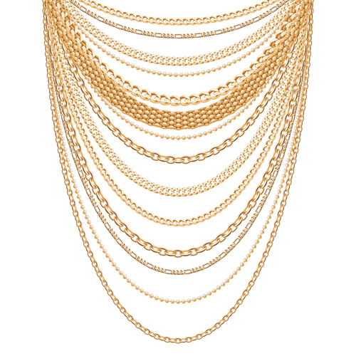 Golden necklace design vector material 02 Golden necklace design vector material 02