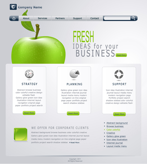 Green and gray styles website template Green and gray styles website template