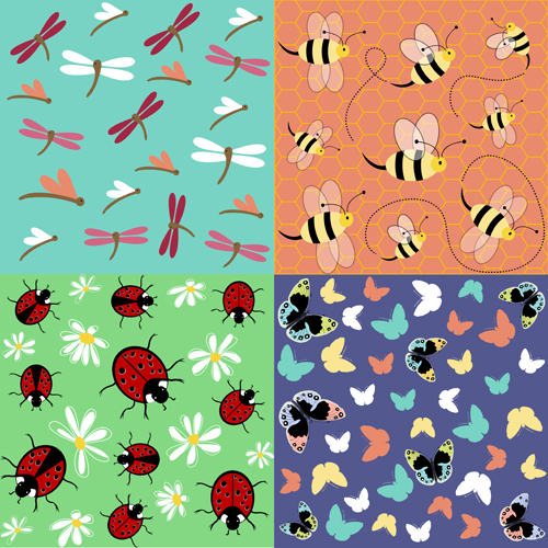 Insects seamless pattern vector Insects seamless pattern vector
