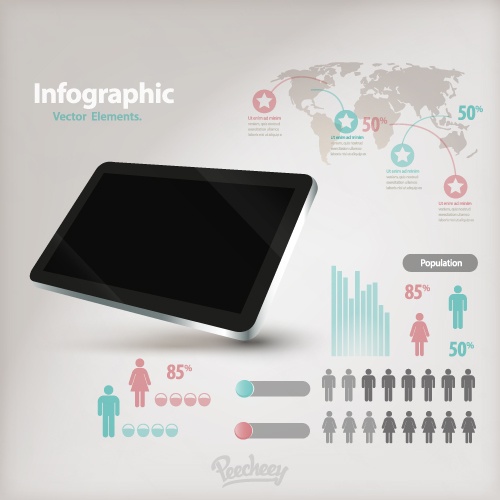 Population infographics vectors