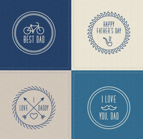 Retro Fathers Day badge vector Retro Fathers Day badge vector