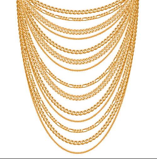 shiny illustration gold chains 
