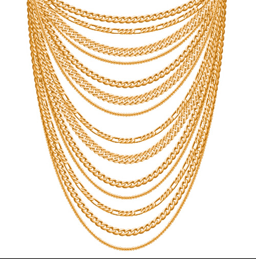 Shiny gold chains vector illustration 07 Shiny gold chains vector illustration 07