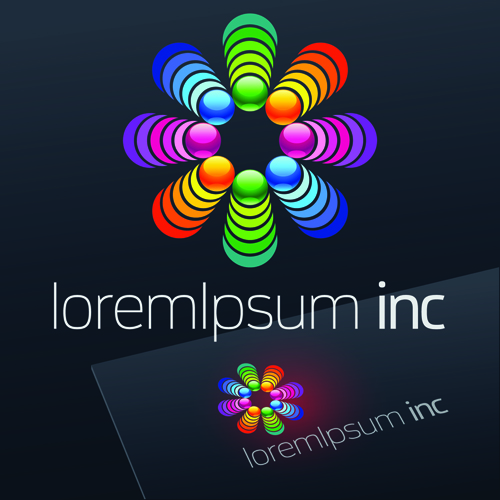 Stylish business logos material design vector 06 Stylish business logos material design vector 06
