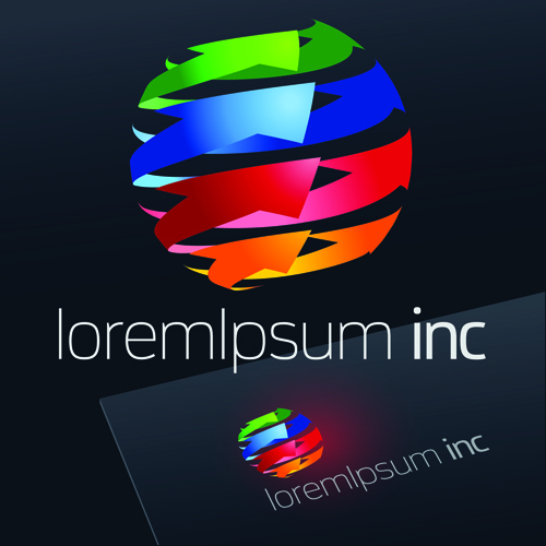 Stylish business logos material design vector 07 Stylish business logos material design vector 07