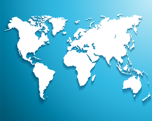 White world map with blue background vector White world map with blue background vector