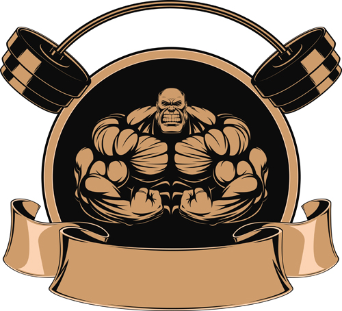 brown gym labels vector set 03 brown gym labels vector set 03