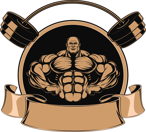 brown gym labels vector set 11 brown gym labels vector set 11