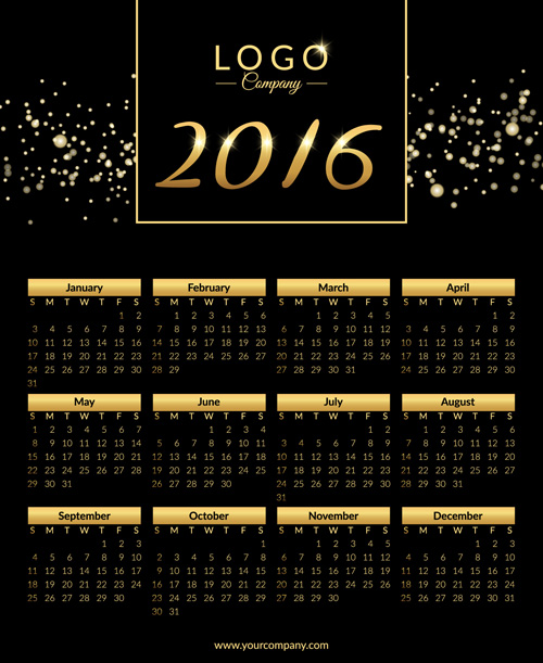 2016 calendar with fireworks vector material 02 2016 calendar with fireworks vector material 02