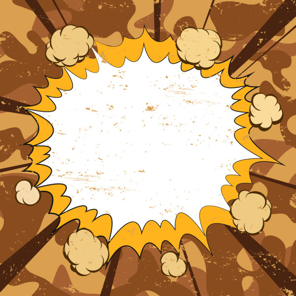 Cartoon explosion frames vector set 03