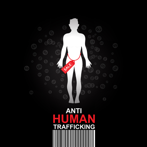 Anti human trafficking public service advertising templates vector 06