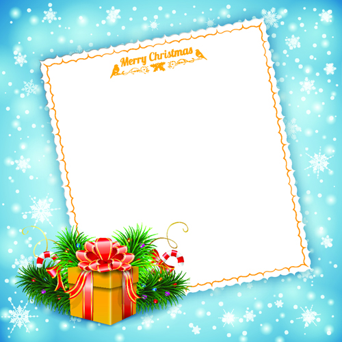 greeting christmas card vector blank 