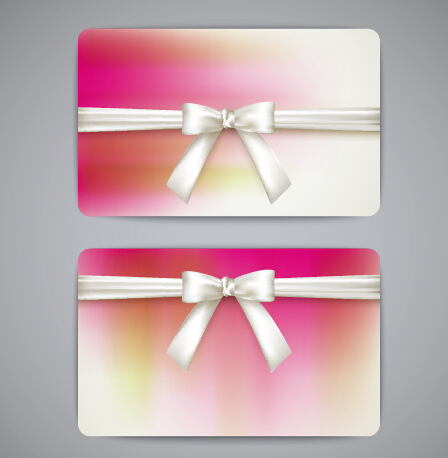 Bow with business cards shiny vector 03 Bow with business cards shiny vector 03