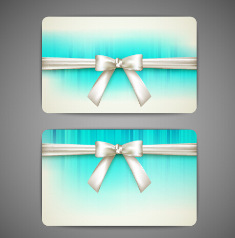Bow with business cards shiny vector 04 Bow with business cards shiny vector 04
