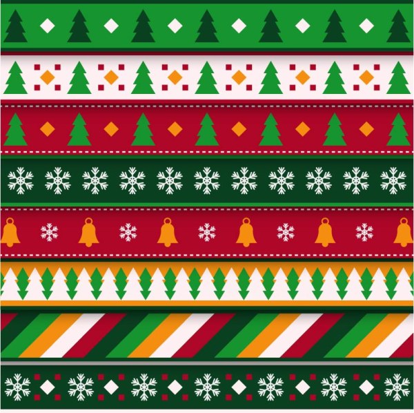 Cartoon christmas pattern seamless vector material 01