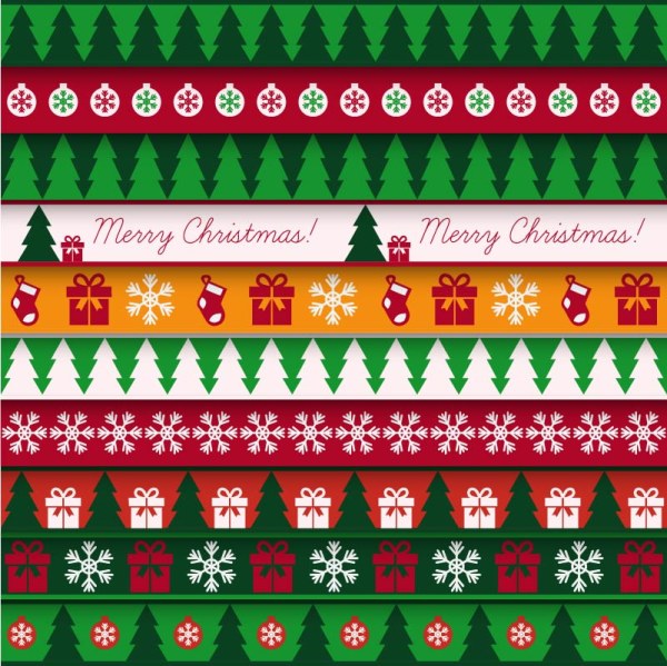 Cartoon christmas pattern seamless vector material 02