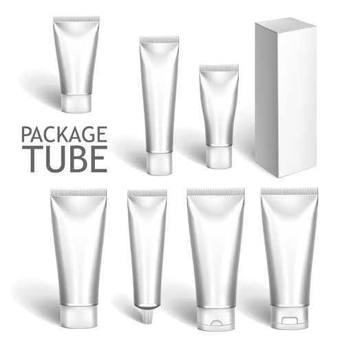 Cosmetics packages tube blank vector 14