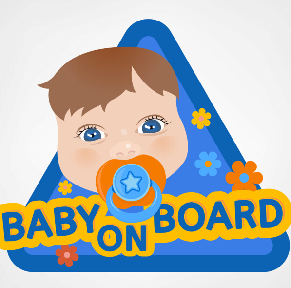 Cute baby sign vector material 01 Cute baby sign vector material 01