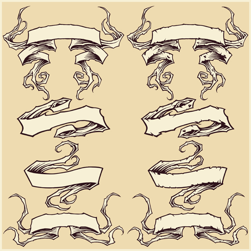 Damaged ribbons vector graphics Damaged ribbons vector graphics