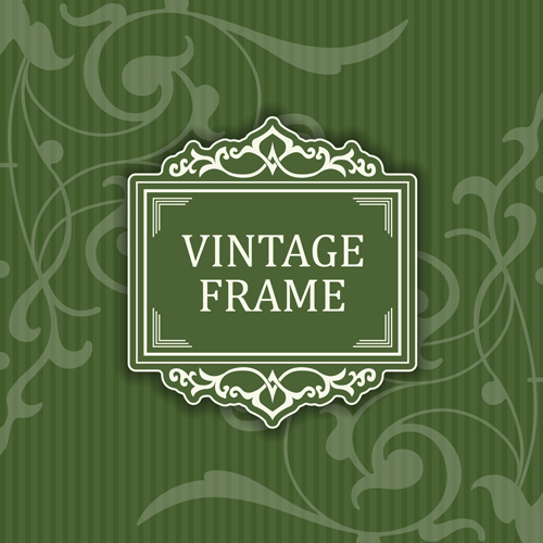 Dark green background with vintage frame vector Dark green background with vintage frame vector