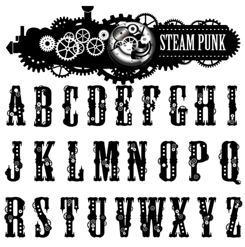 Fashion black alphabets vector 02 Fashion black alphabets vector 02