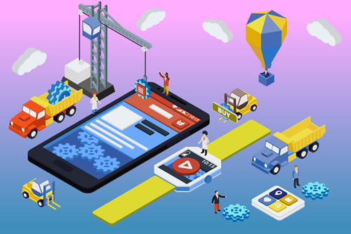Flat styles app development template vector 01 Flat styles app development template vector 01
