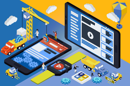 Flat styles app development template vector 02 Flat styles app development template vector 02