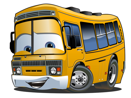 Funny cartoon bus vector set 07 Funny cartoon bus vector set 07