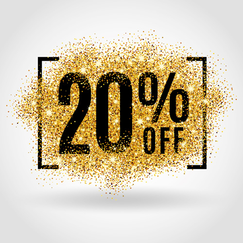 Golden discounts poster vector graphic 01 Golden discounts poster vector graphic 01