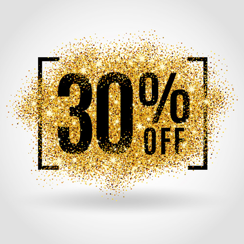 Golden discounts poster vector graphic 04 Golden discounts poster vector graphic 04