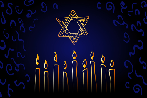 Hanukkah hand drawn background 