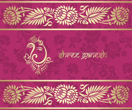 pink ornament indian background 