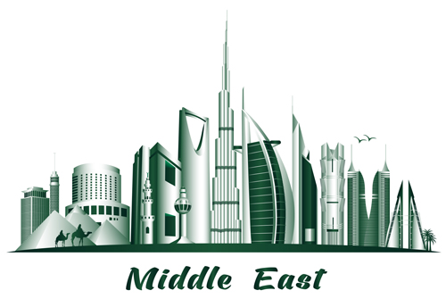 Middle east famous buildings vector Middle east famous buildings vector