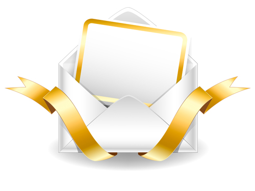 Ornate envelope with cards and ribbon vector set 01 Ornate envelope with cards and ribbon vector set 01