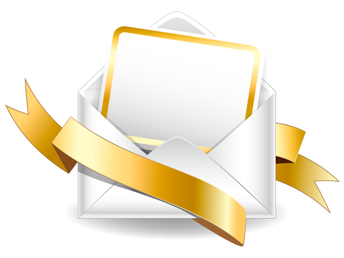 Ornate envelope with cards and ribbon vector set 03 Ornate envelope with cards and ribbon vector set 03