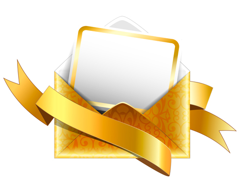 Ornate envelope with cards and ribbon vector set 05 Ornate envelope with cards and ribbon vector set 05