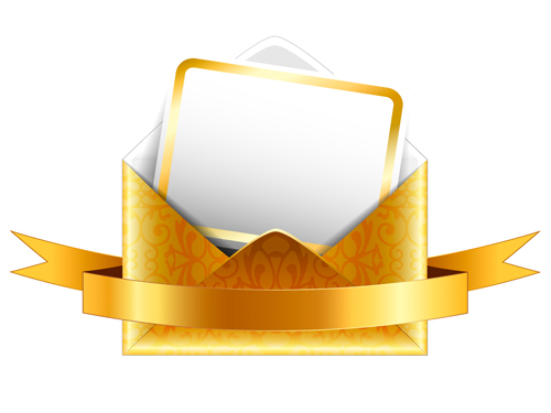 Ornate envelope with cards and ribbon vector set 07 Ornate envelope with cards and ribbon vector set 07