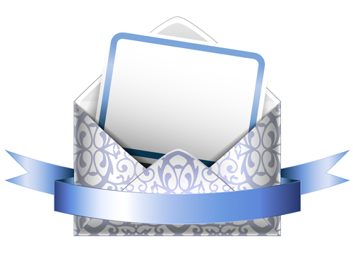 Ornate envelope with cards and ribbon vector set 10 Ornate envelope with cards and ribbon vector set 10